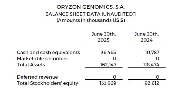Balance Sheet Data